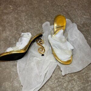 Jeffrey Campbell Gold Clear Strap Heels – US 7 (Worn Once, Discontinued)